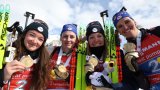 Mondiaux de biathlon: les Françaises en représentation dorée sur le relais, les Bleus en argent